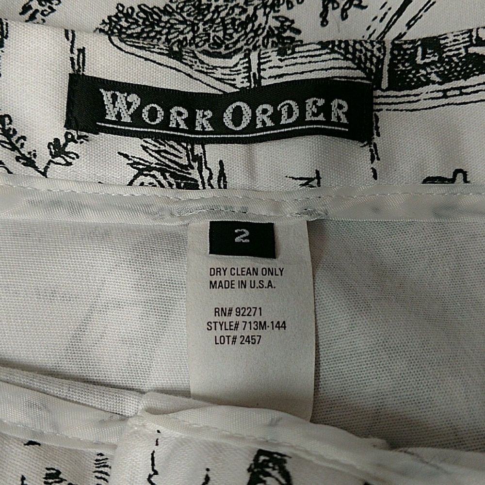 $104 Anthropologie Work Order Black & White Printed Pants - Picture 3 of 4